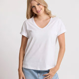 Stella + Gemma | Soho Cuff V Tee - White