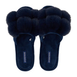 Annabel Trends | Cosy Luxe Pom Pom Slippers - Navy