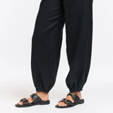 365 Days | Leni Cuffed Linen Pants - Black