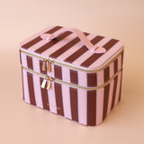 Fox & Fallow | Classic Vanity Case - Burgundy Stripe