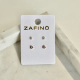 Zafino | Alex Stud Set - Pink/Gold