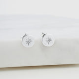 Zafino | Crystal Disk Stud - Silver
