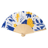 Fisura | Flower Pattern Fan - Blue & Yellow