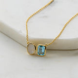 Zafino | Skylar Necklace - Moonstone/Blue Topez