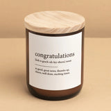 The Commonfolk | Dictionary Candle - Congratulations