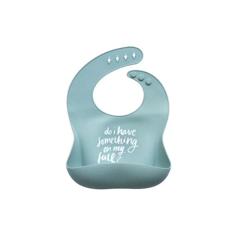 The Somewhere Co | Something On My Face (Sage) Silicone Baby Bib