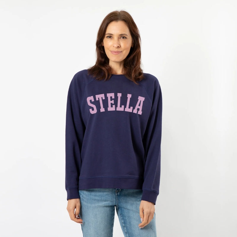 Stella + Gemma | Everyday Sweater - Navy with Bubblegum Logo