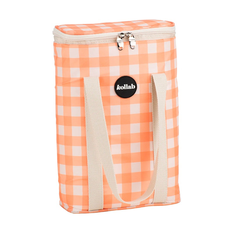 Kollab | Wine Cooler Bag - Apricot Check