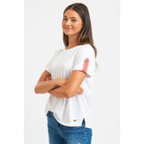 Est 1971 | Organic Cotton Tab T-shirt - White/Red