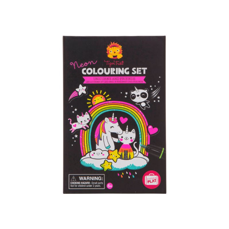 Tiger Tribe | Neon Colouring Set - Unicorns and Friends