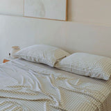 Bamboo Sheet Set - Olive Gingham