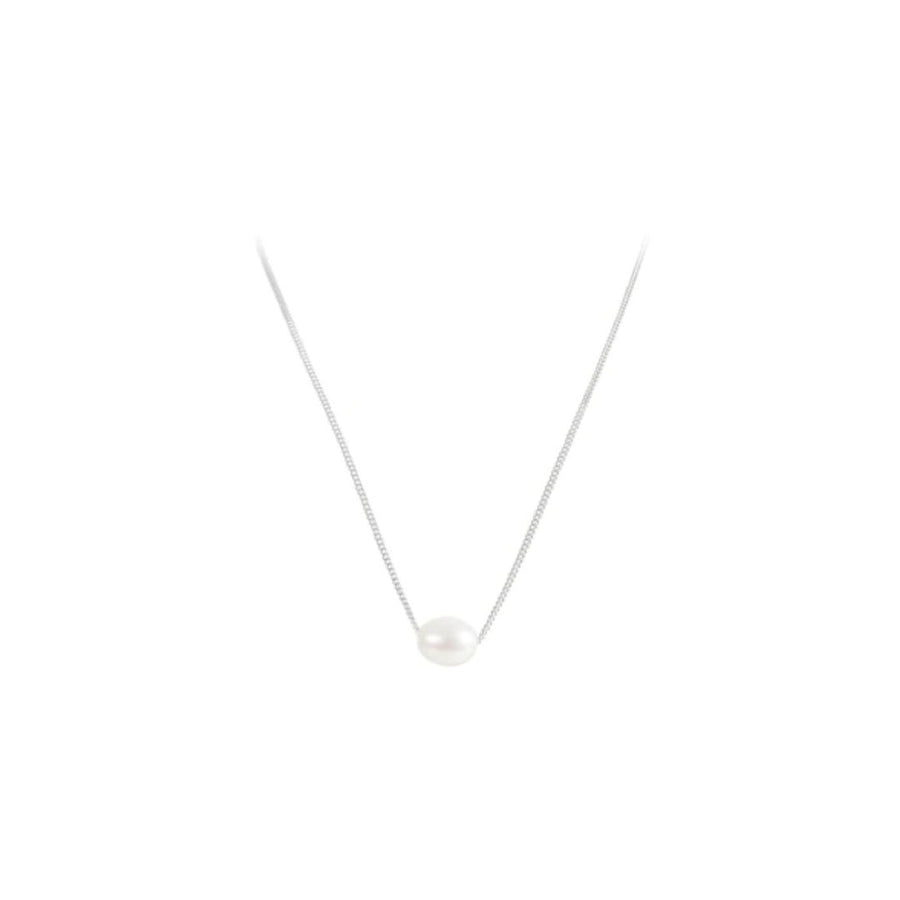 Fairley | Pearl Teardrop Necklace - Silver