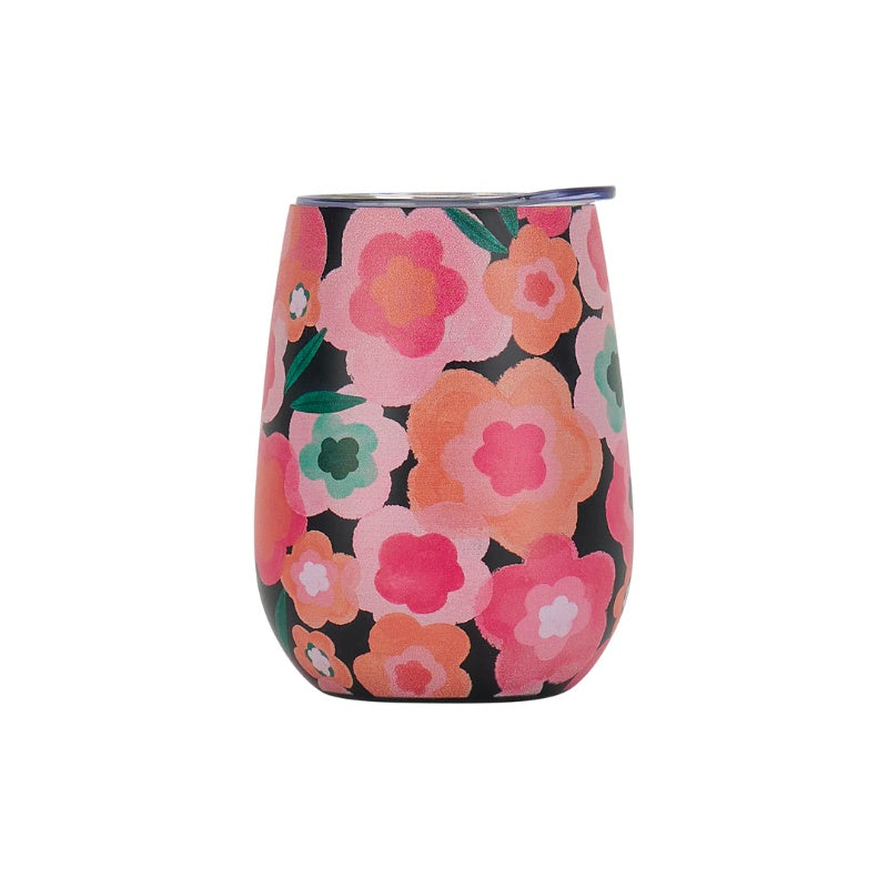 Annabel Trends | Double Walled Wine Tumbler - Midnight Blooms