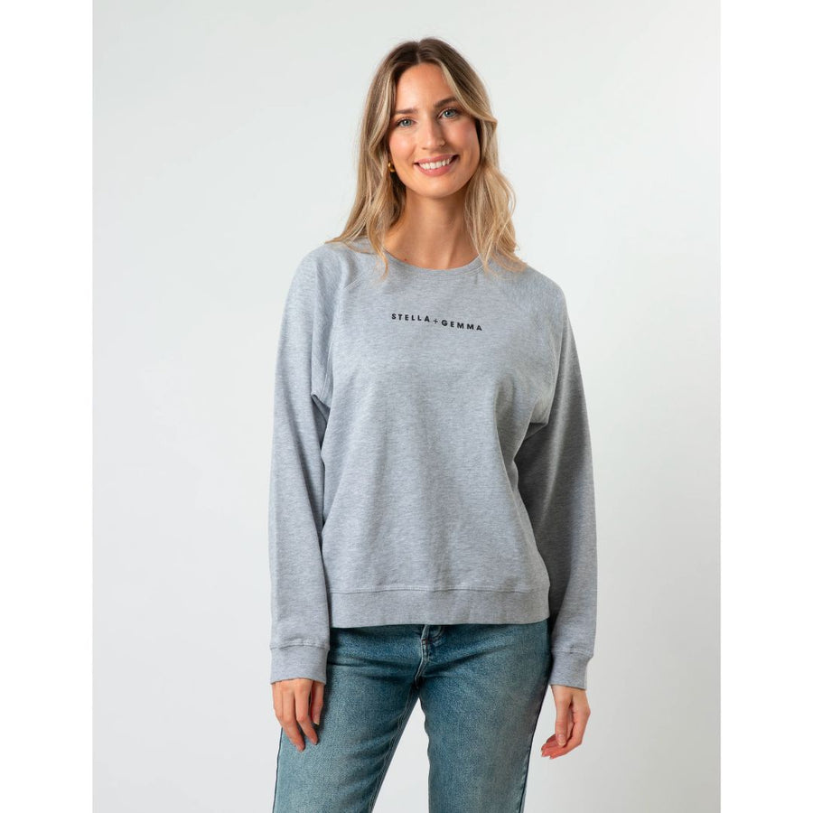 Stella + Gemma | Sweater with painted black logo - Grey