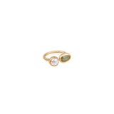 Fairley | Pearl & Green Sapphire Ring