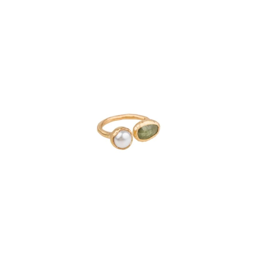 Fairley | Pearl & Green Sapphire Ring