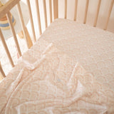 Mulberry Threads | Peach Scallop 100% Organic Bamboo Cot Sheet Flat