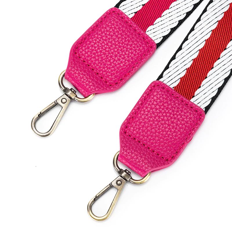 Black Caviar Designs | Pink/Red Stripe Interchangeable Bag Strap