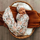 Snuggle Hunny | Organic Jersey Wrap & Beanie Set - Palm Springs