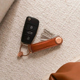 Orbitkey | Pebbled Leather Key Organiser - Amber
