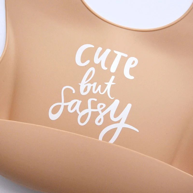 The Somewhere Co | Cute But Sassy (Nude) Silicone Baby Bib
