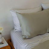 Bamboo Sheet Set - Olive Gingham
