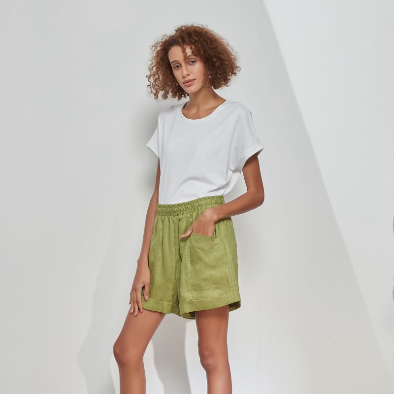 Tirelli | Meadow Green Deep Pocket Shorts