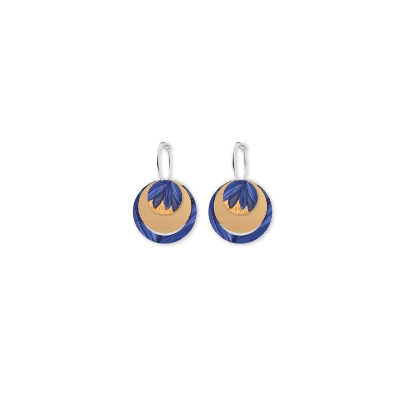Moe Moe Design | Kirsten Katz Botanic Blues Three Circle Hoop Earrings