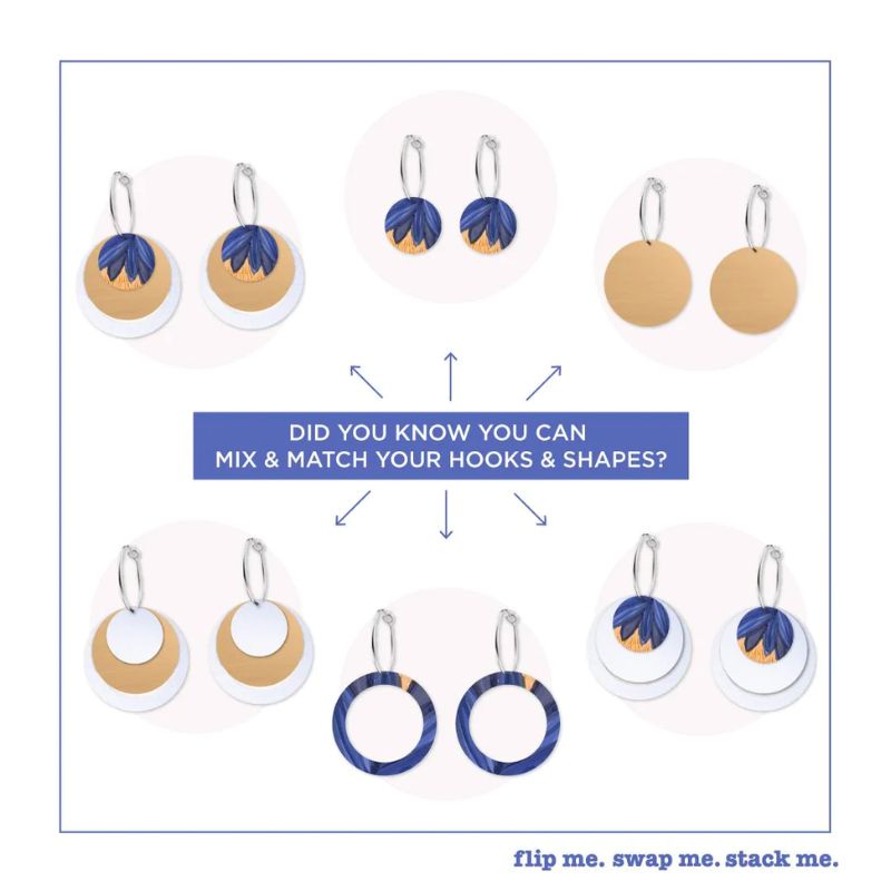 Moe Moe Design | Kirsten Katz Botanic Blues Three Circle Hoop Earrings