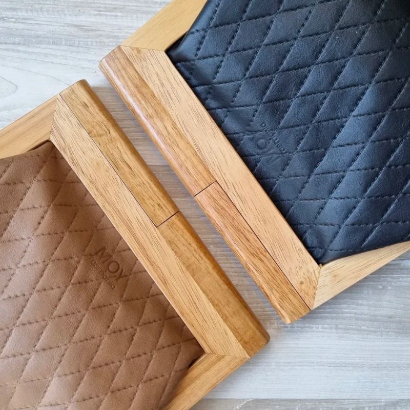 MOY Tasmania | Coffee Quilted Leather & Cowhide Clutch