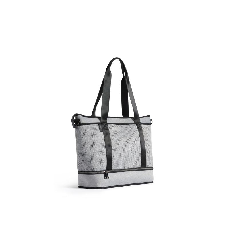 Prene Bags | The Saturday Bag (LIGHT GREY MARLE) Neoprene Tote/Baby/Travel Bag