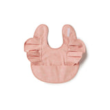 Snuggle Hunny | Frill Snuggle Bib - Dusty Rose Flower