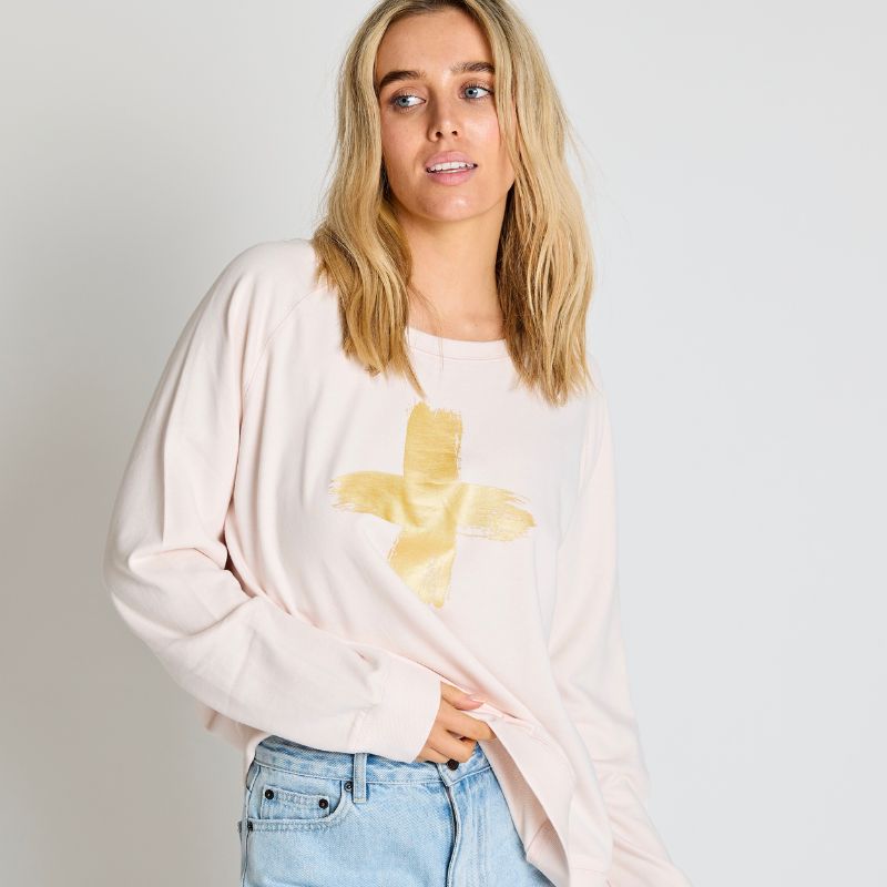 Stella + Gemma | Blush Gold Brushstroke Sweater