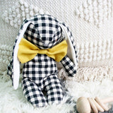 Alimrose | Linen Floppy Bunny 25cm - Black Check