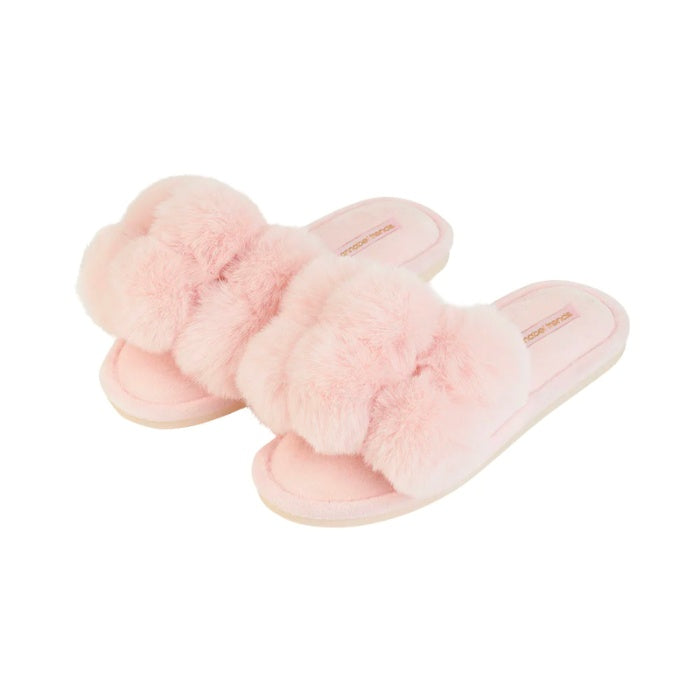 Annabel Trends | Cosy Luxe Pom Pom Slippers - Pink Quartz