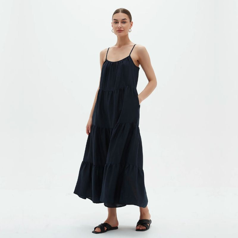 Tirelli | Navy Cami Tiered Dress