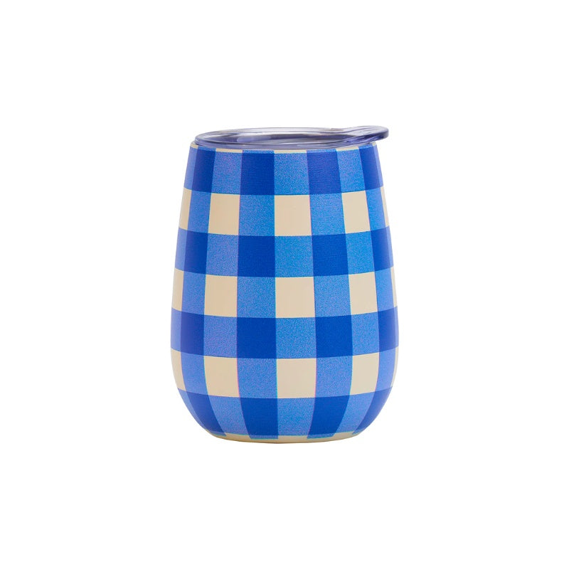 Annabel Trends | Double Walled Wine Tumbler - Cobalt Check