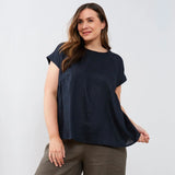 Tirelli | Relaxed Gather Top - Navy