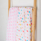 Ice Cream & Pink Spot Muslin Wrap 2 Pack