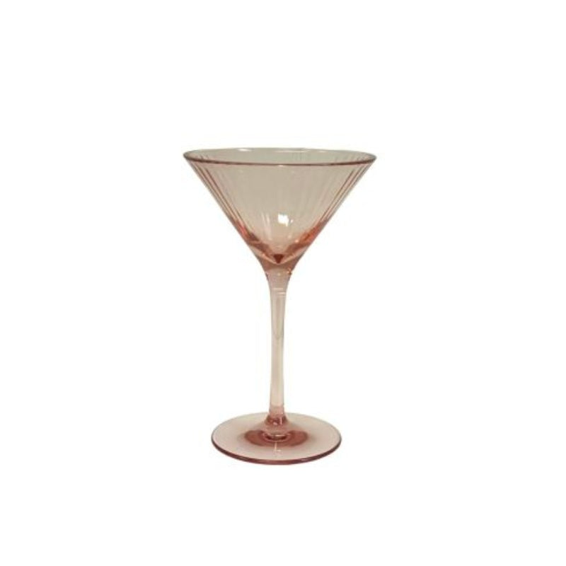 Ribbed Acrylic Martini Glass - Pink