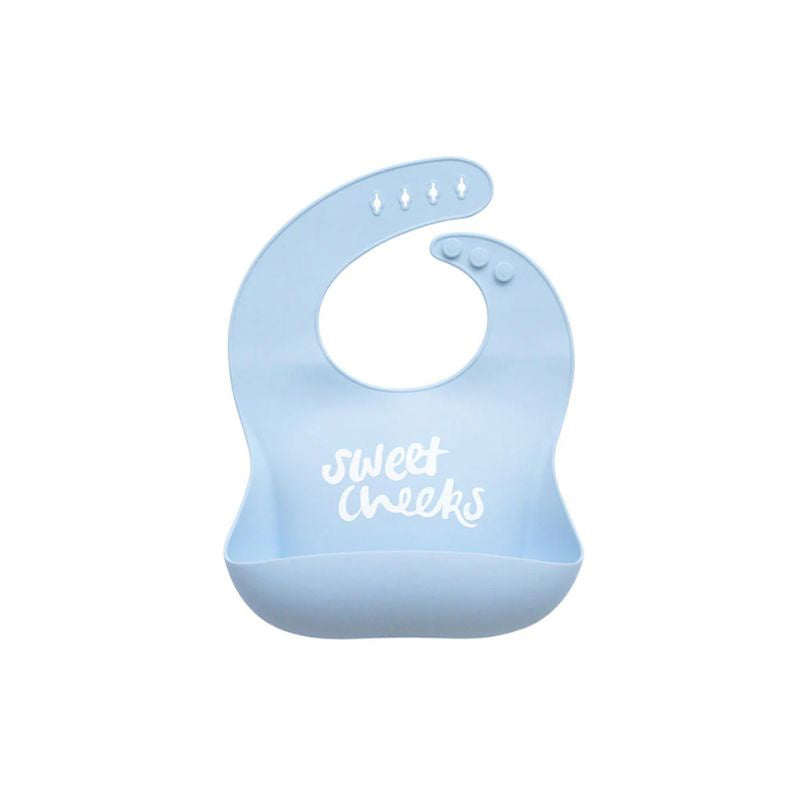 The Somewhere Co | Sweet Cheeks (Duck Egg) Silicone Baby Bib