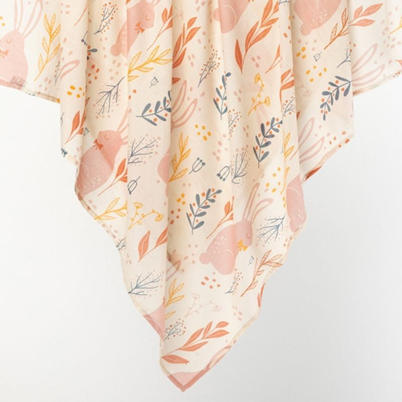 Indus | Peach Nature Bunny Baby Swaddle (NPBW)