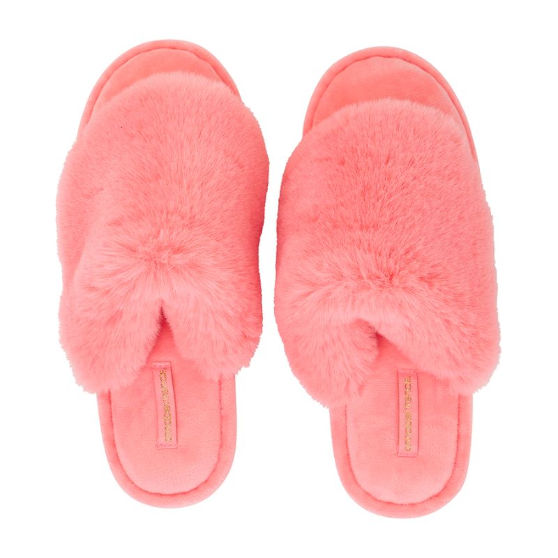 Annabel Trends | Cosy Luxe Slippers - Coral Pink