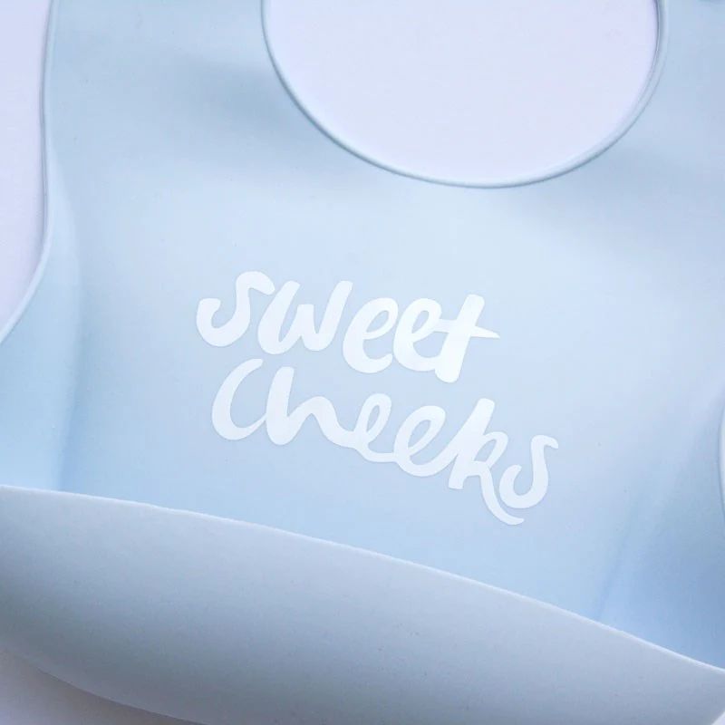 The Somewhere Co | Sweet Cheeks (Duck Egg) Silicone Baby Bib