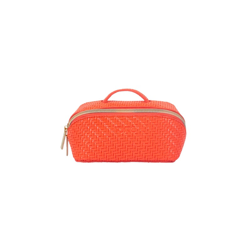 Tonic | Herringbone Beauty Bag Small - Tangerine