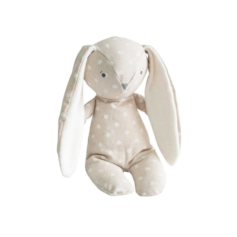 Alimrose | White Spot Linen Floppy Bunny 25cm